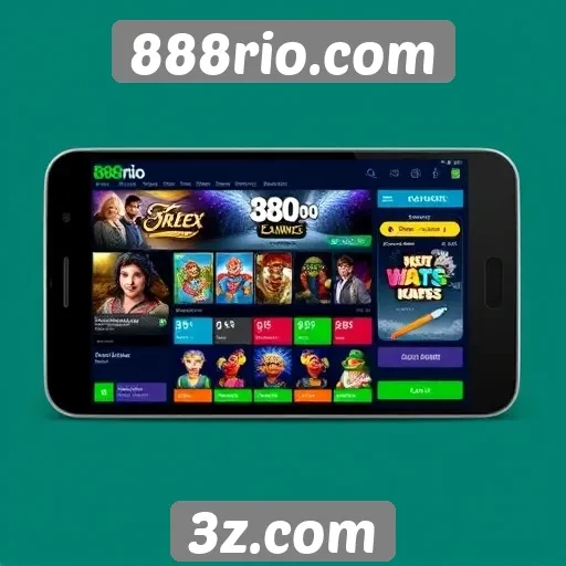 Interface do usuário do 888rio.com em dispositivos móveis